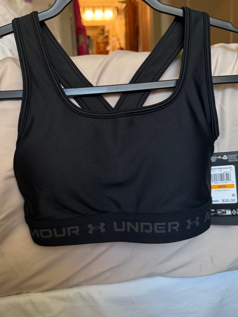 Under Armour Black Racerback Elastic-Band Sports Bra